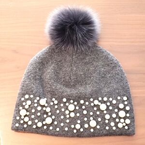 100% Wool and Fur Beanie